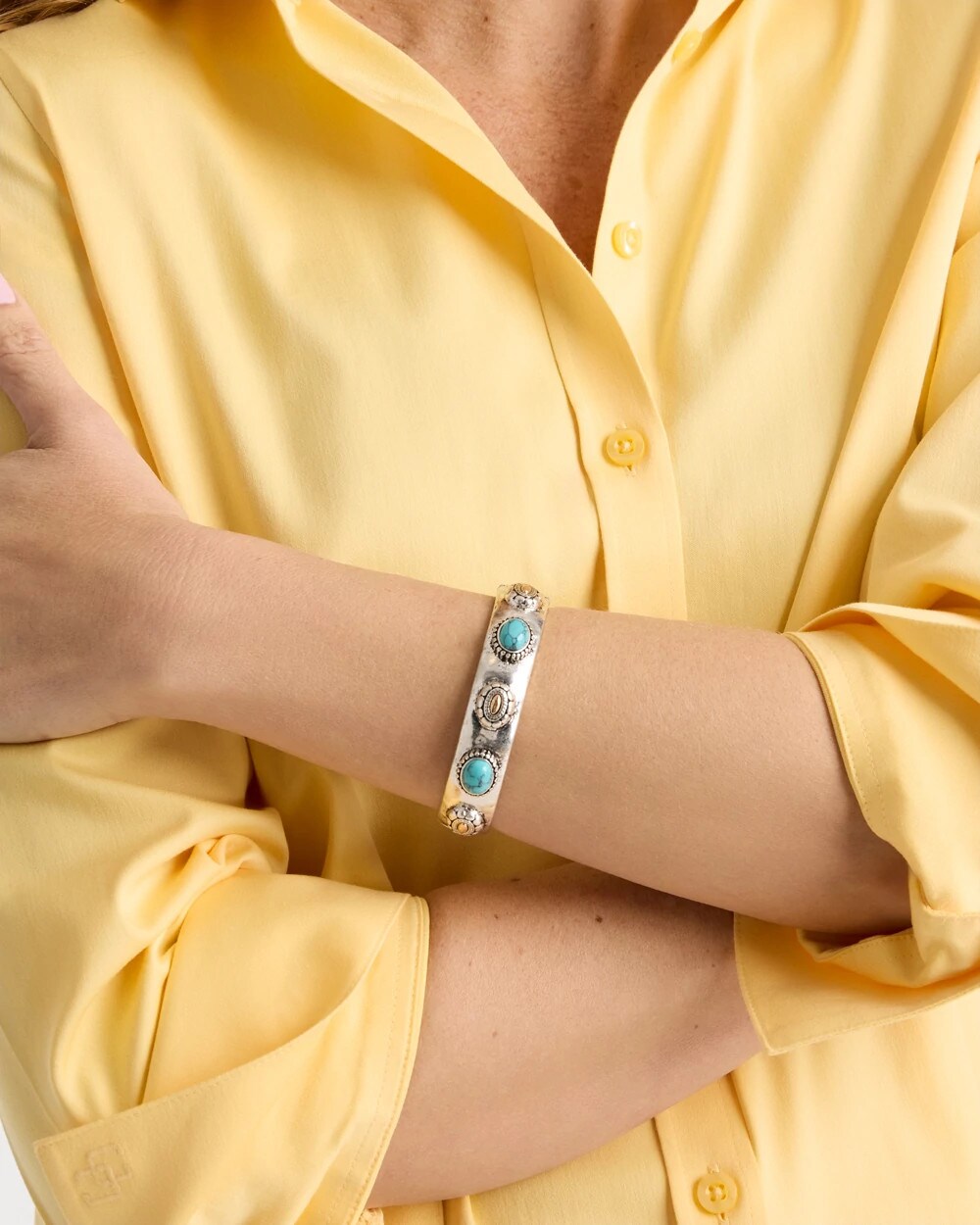Turquoise Mixed Metal Bangle