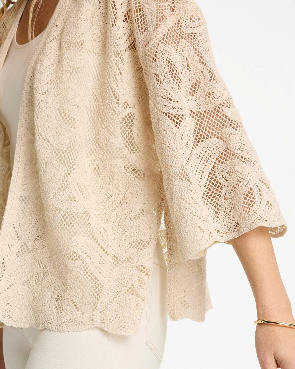 Short Crochet Lace Kimono