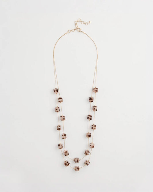 Cubed Tortoise Double-Strand Necklace