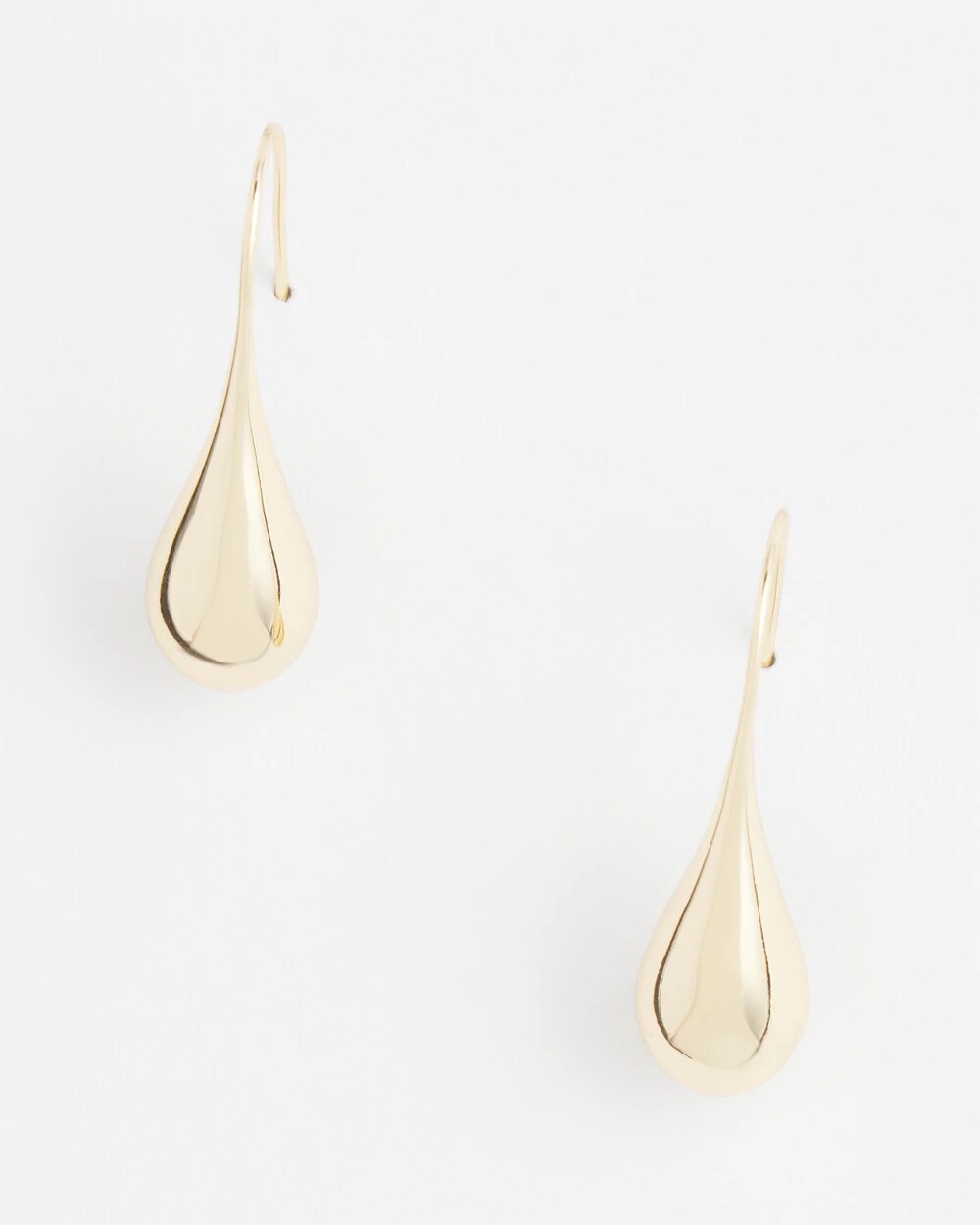 No Droop Gold Tone Teardrop Threader Earrings