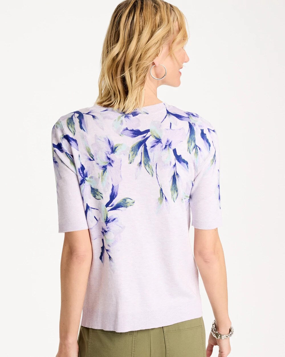 Ella Short-Sleeve Orchid Sweater