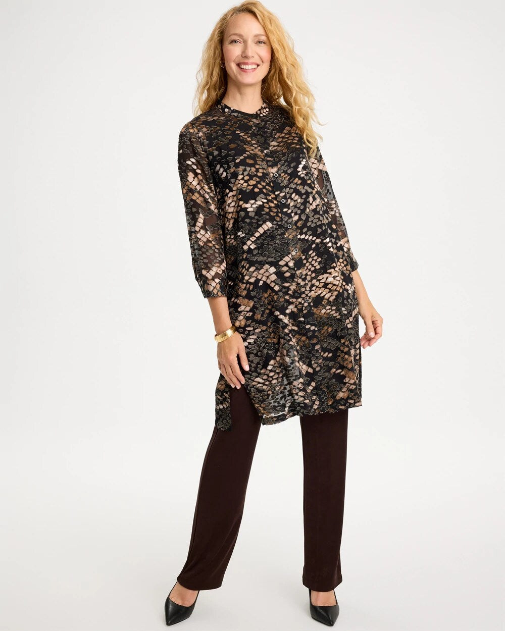 Travelers Snakeskin Burnout Shacket