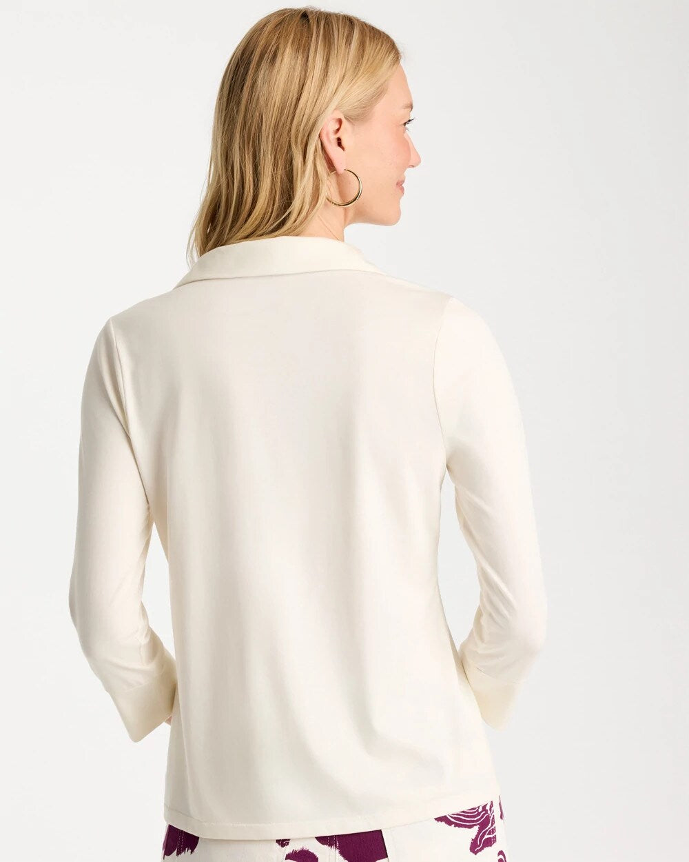 Knit Henley 3/4 Sleeve Tee