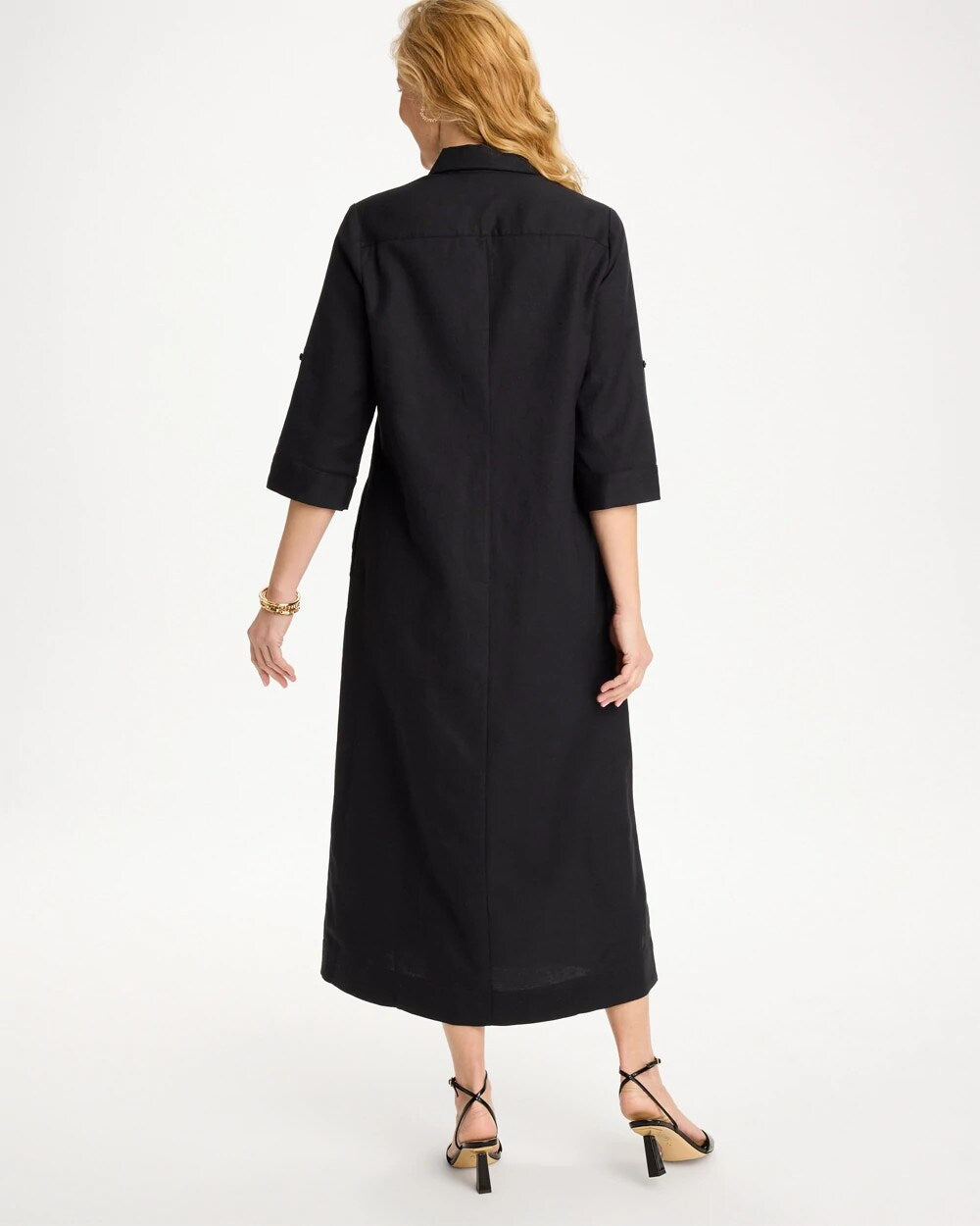 Embellished Linen-Cotton Shirtdress