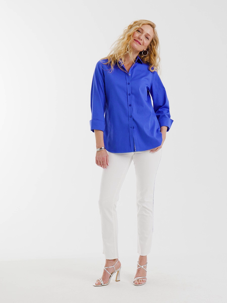 Girlfriend Roll Cuff Crop Jeans