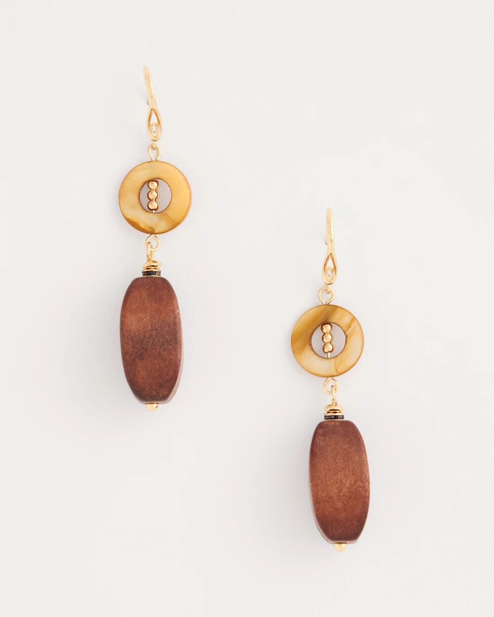 Linear Wood Drop Earrings