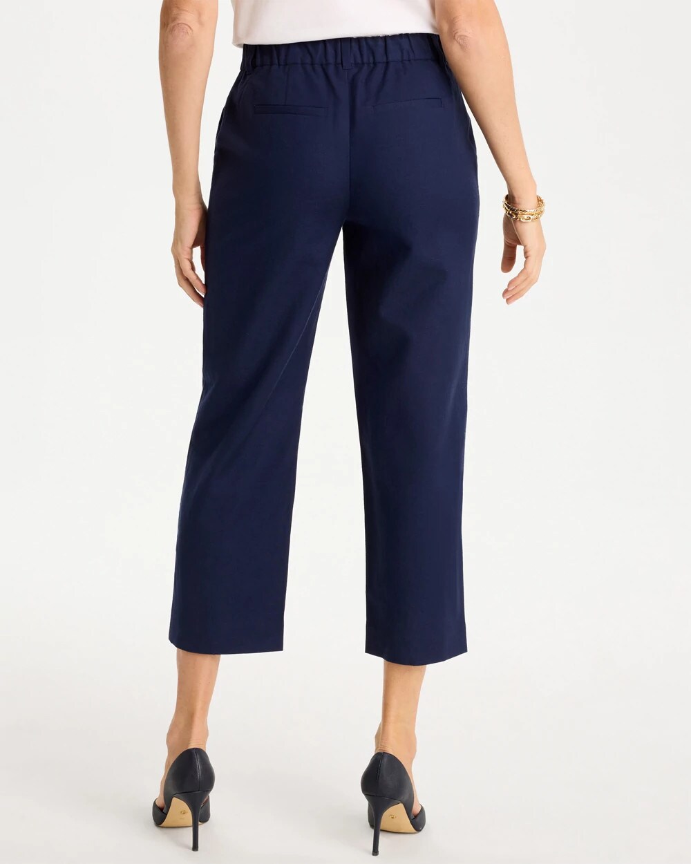 Embroidered Linen Fly Front Pants