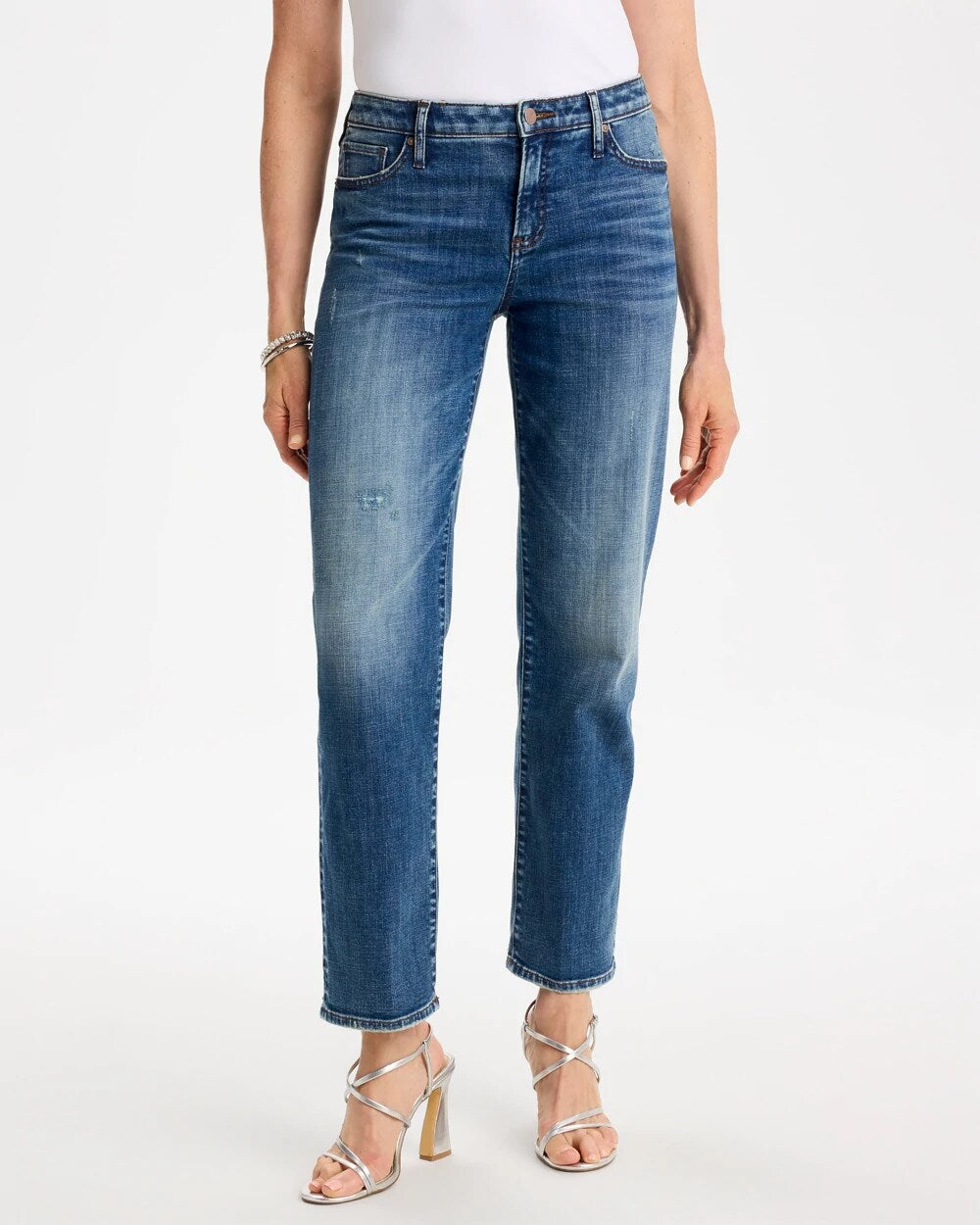 Girlfriend Straight Ankle Jeans
