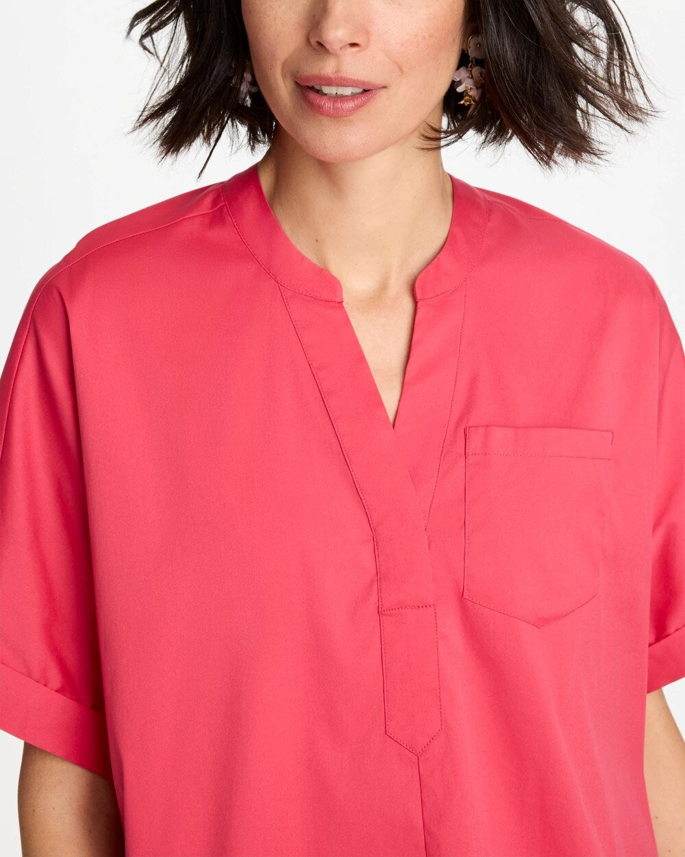 Poplin Popover Dolman Top