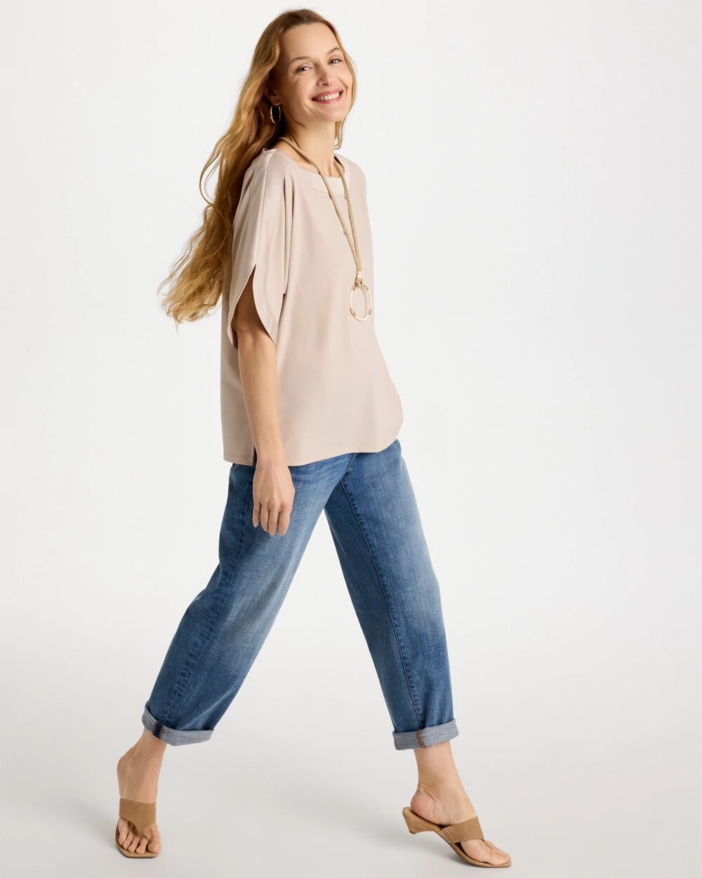Jersey & Satin Dolman Tee