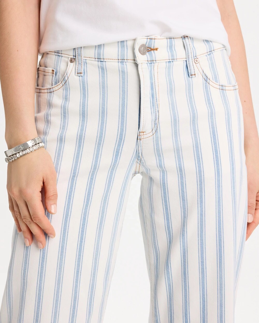 Striped Relaxed Boyfriend Jean