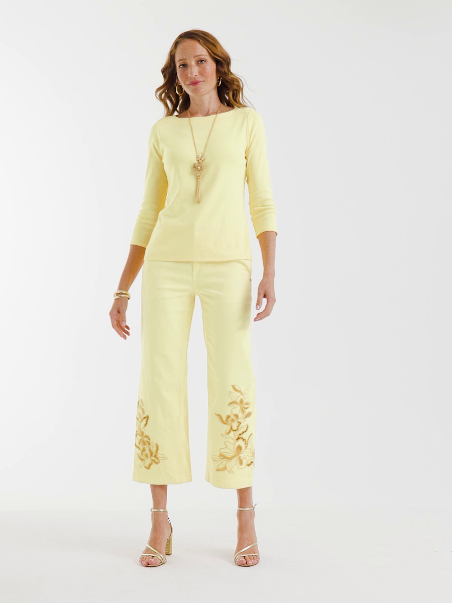 Trouser Cutwork Crop Jeans