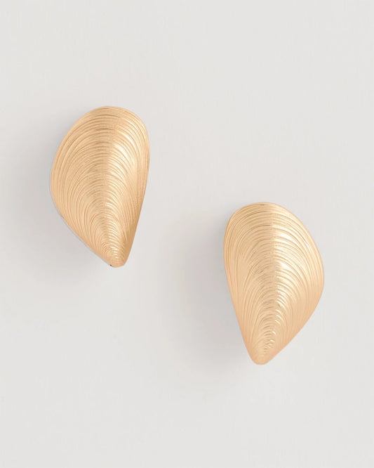 Reversible Mixed-Metal Shell Earrings