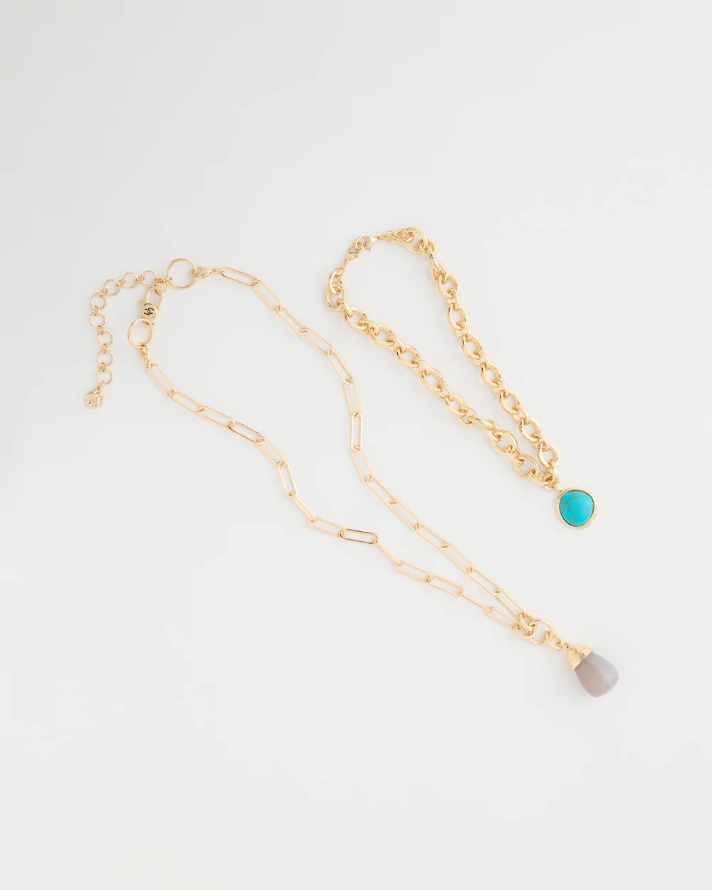 Double-Strand Blue Pendant Necklace