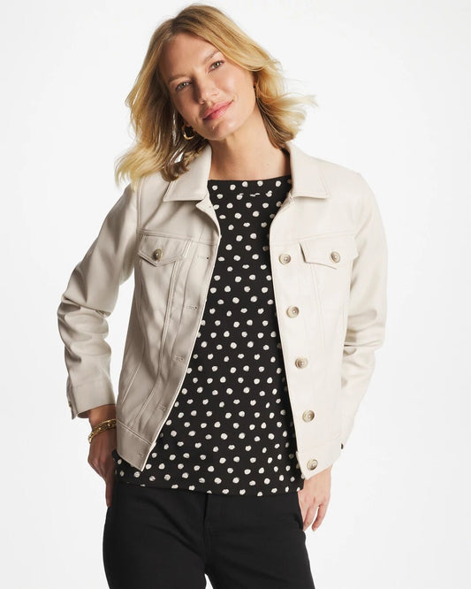 Faux Leather Trucker Jacket