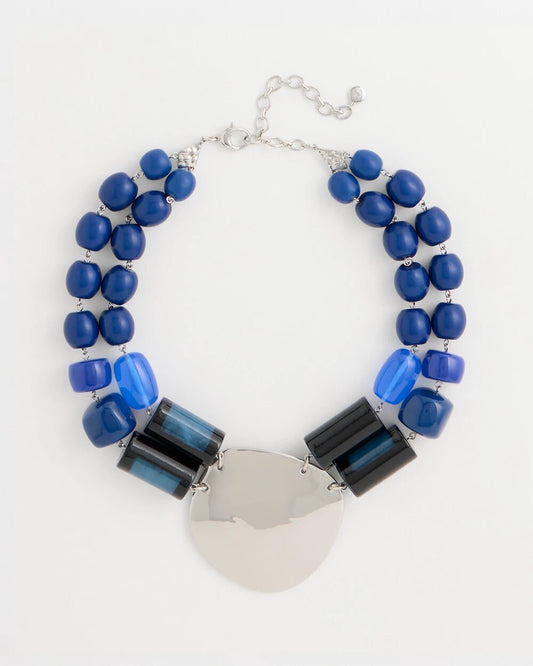 Double-Strand Resin Pendant Necklace
