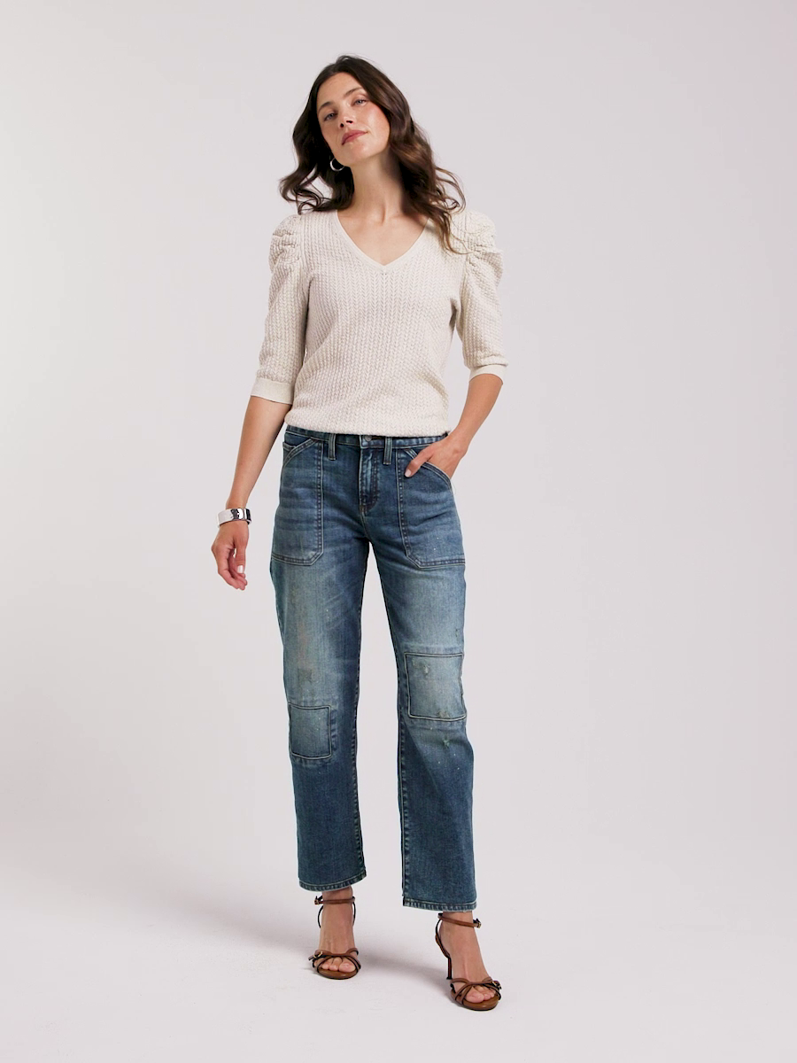 Vintage Boyfriend Utility Crop Jeans