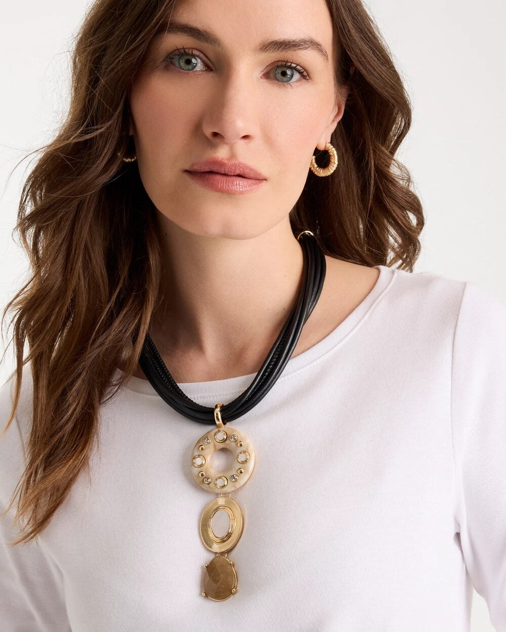 Embellished Linear Corded Necklace