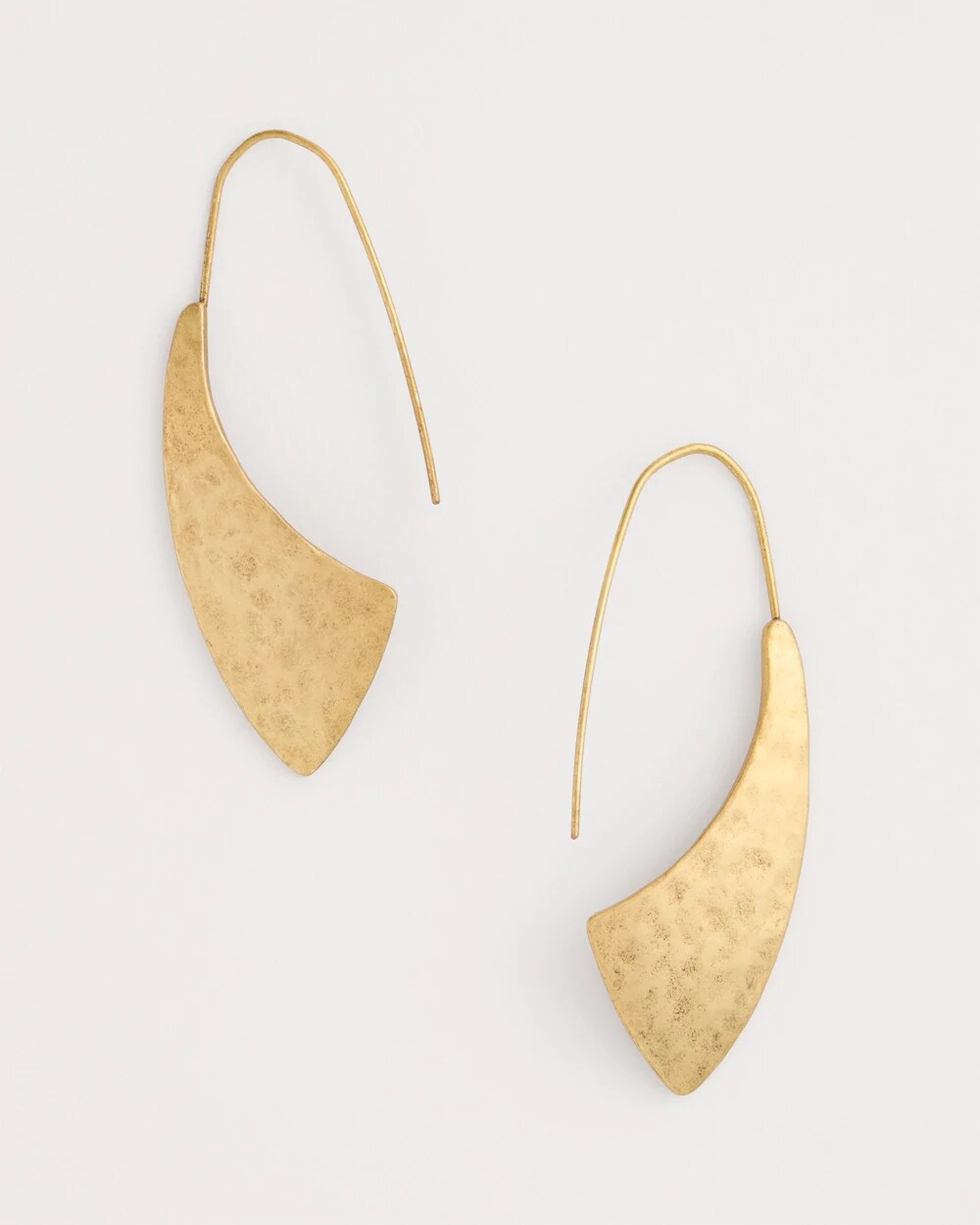 Golden Hammered Threader Earrings