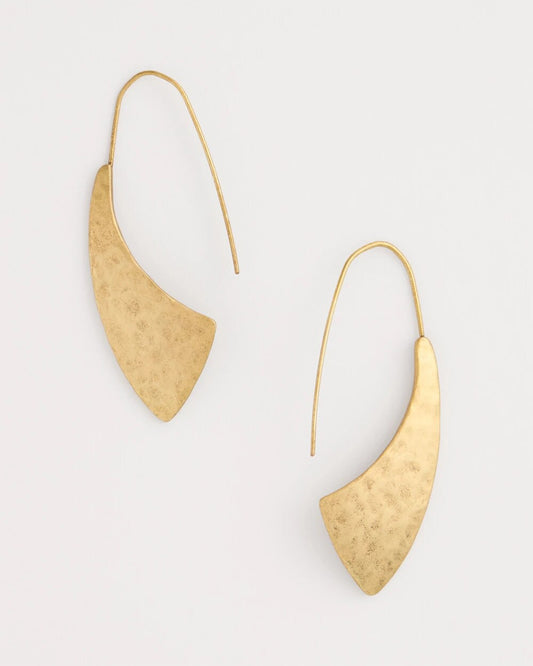 Golden Hammered Threader Earrings