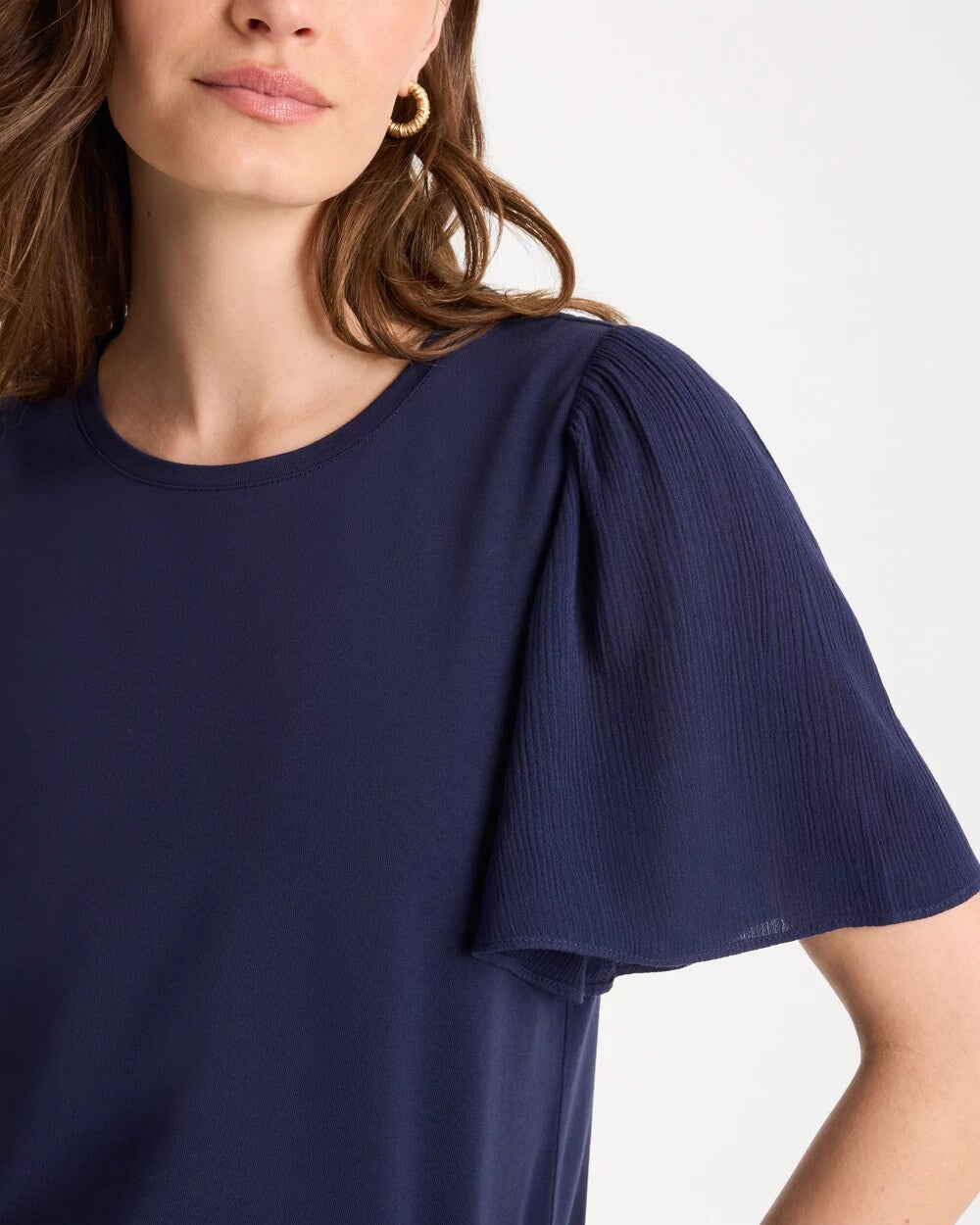 Gauze Sleeve Soft-Stretch Tee