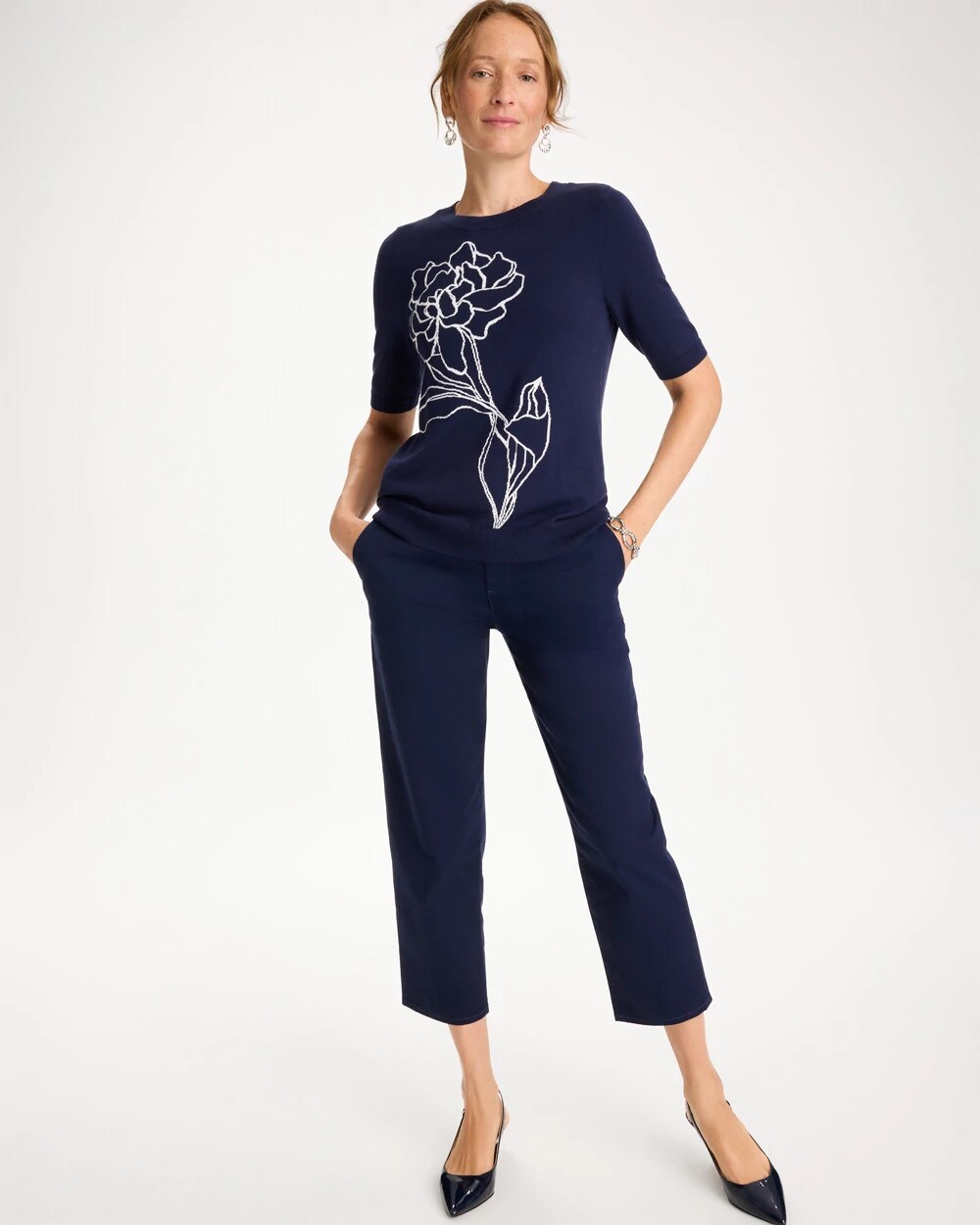 Relaxed Boyfriend Chino Crop Pants