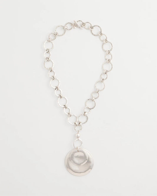 Silvertone Short Pendant Necklace