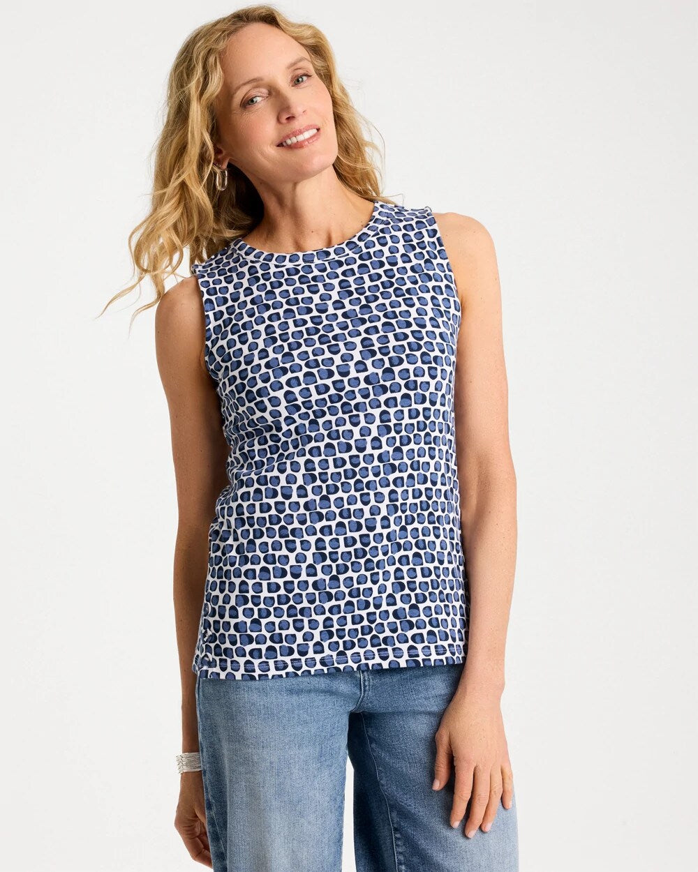 Cotton Button Trim Tank