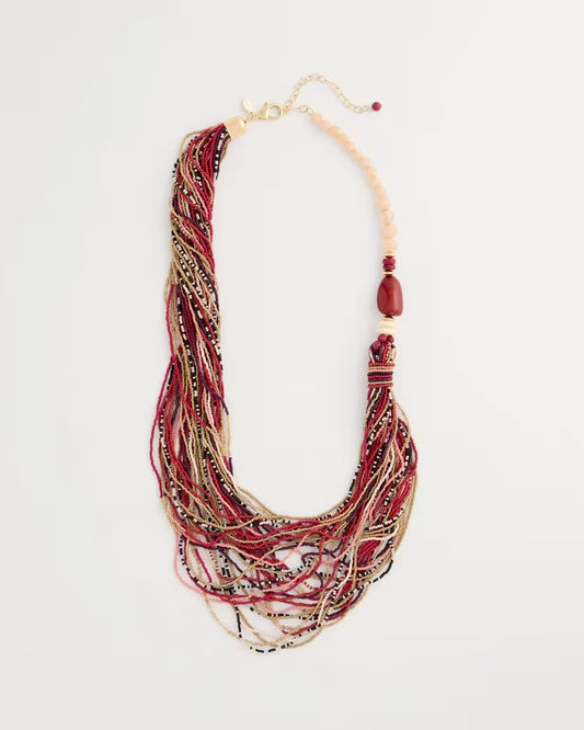 Mixed-Media Seed Bead Twisted Necklace