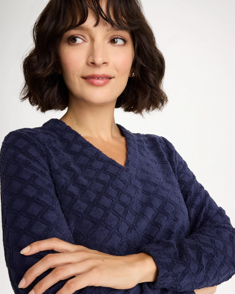 Zenergy Terry Cloth Jacquard Top