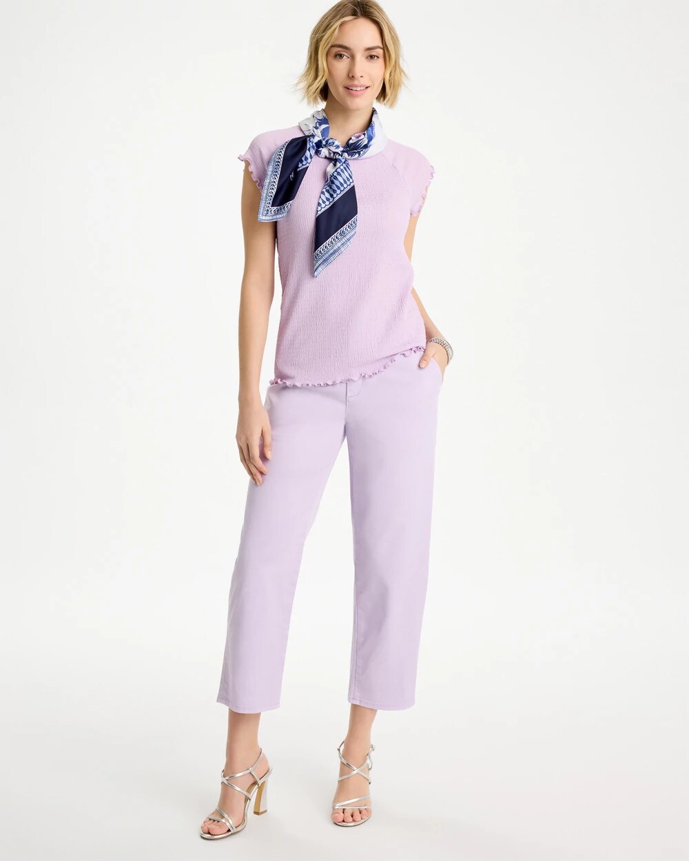 Relaxed Boyfriend Chino Crop Pants