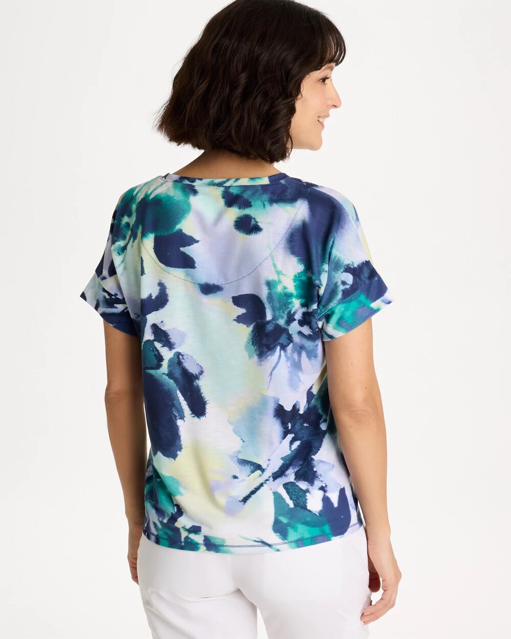 Zenergy Floral Drop Shoulder Tee