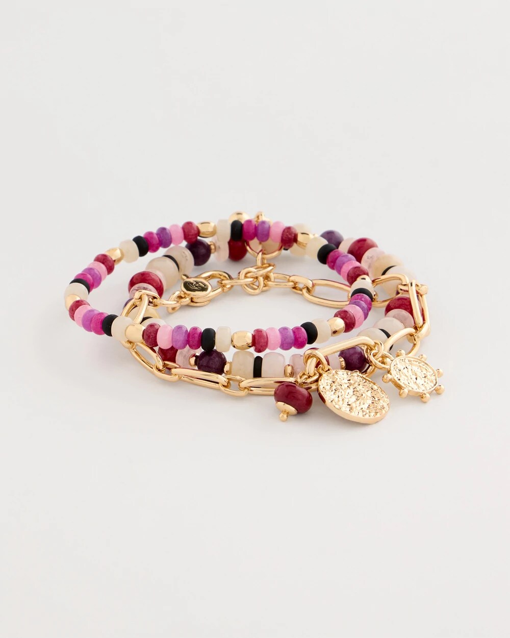 Stretch Set of Three Beaded Bracelets