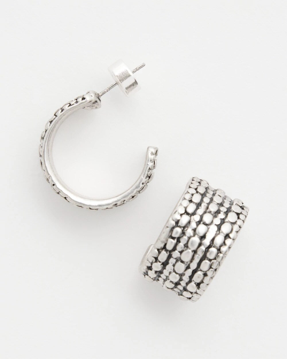 Textured Huggie Hoop Earrings