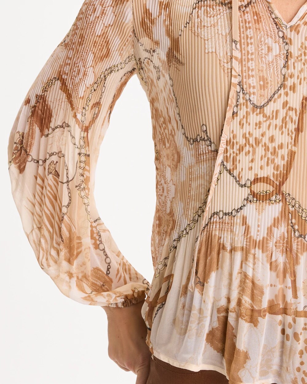 Georgette Pleated Popover Blouse
