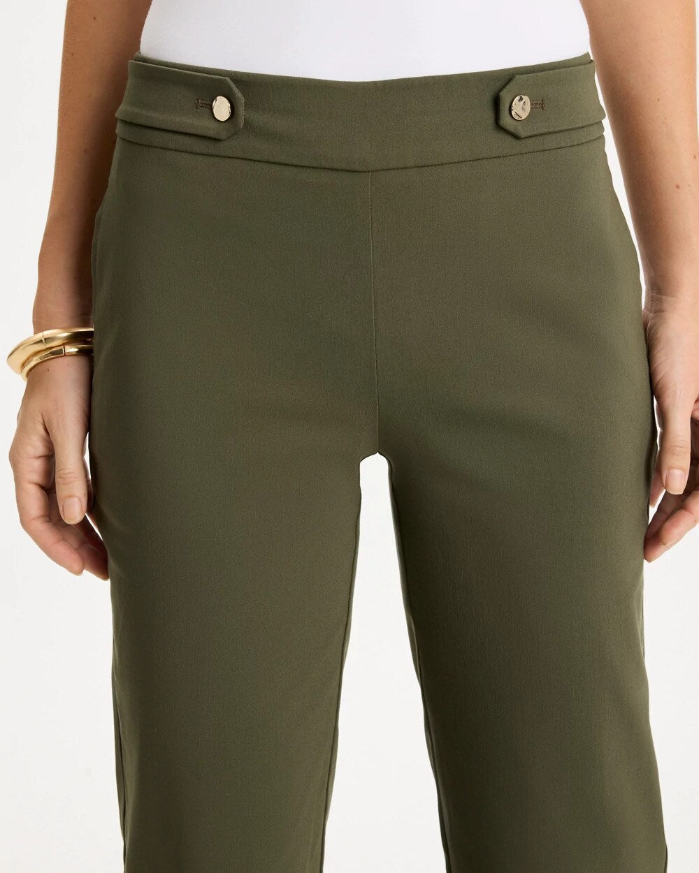 Brigitte Tab Straight Ankle Pants