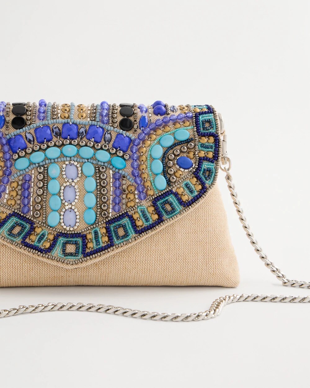 Beaded Canvas Clutch