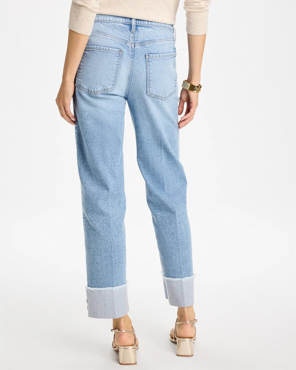 Vintage Chic Fray Straight Crops