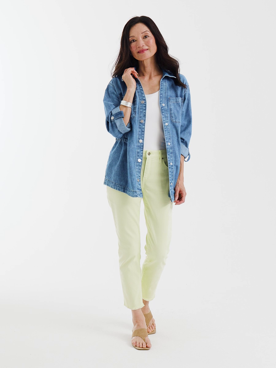Denim Cinch Waist Jacket