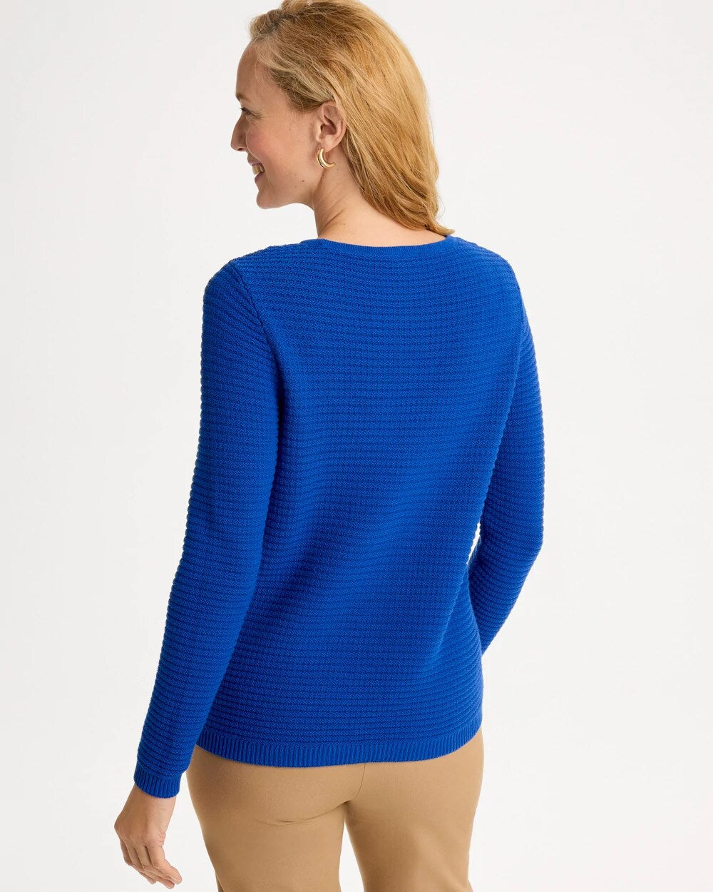 Button-Detail Pullover Sweater