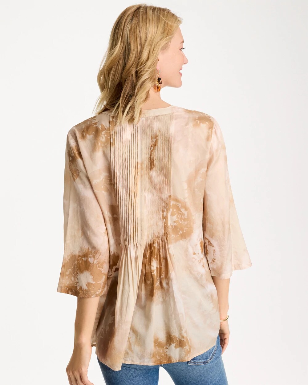 Cotton-Blend Pintuck Tunic