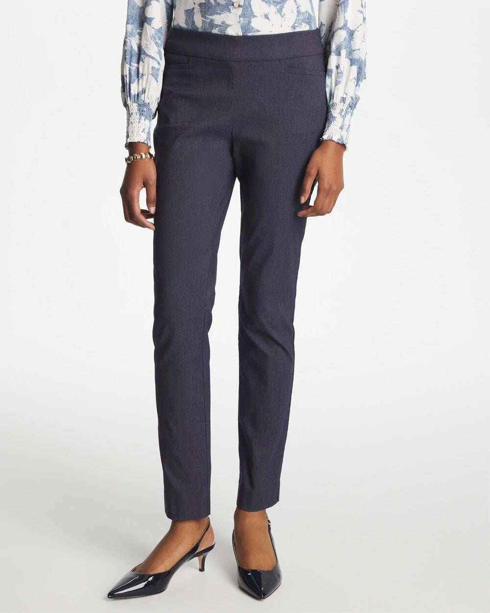 Indigo Brigitte Slim Pull-On Ankle Pants