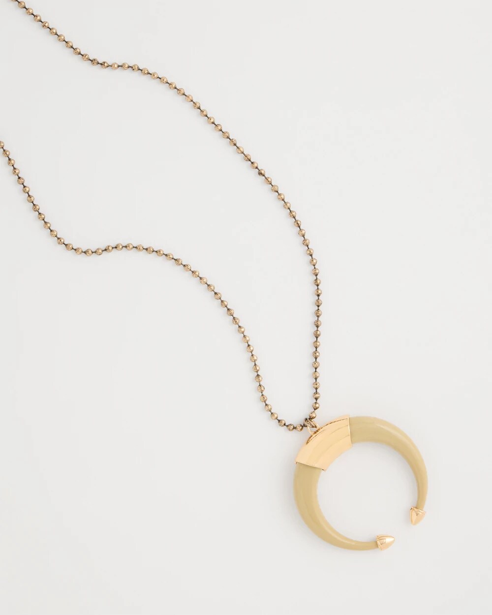 Long Horn Pendant Necklace