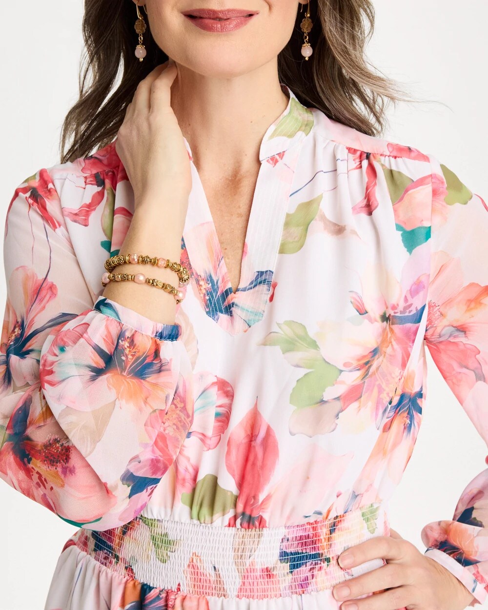 Georgette Trapunto Pullover Dress
