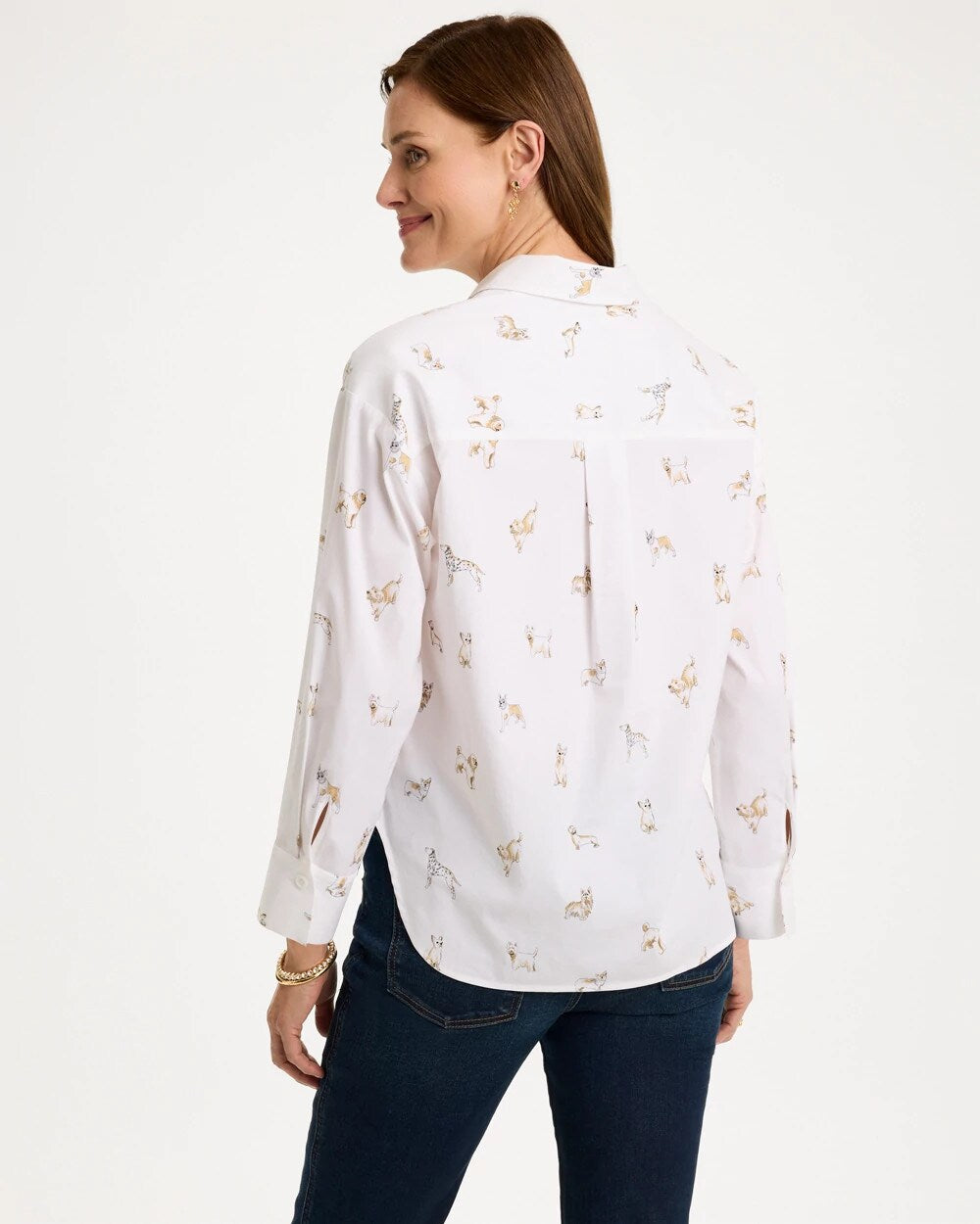 Poplin Cotton Dog Print Popover