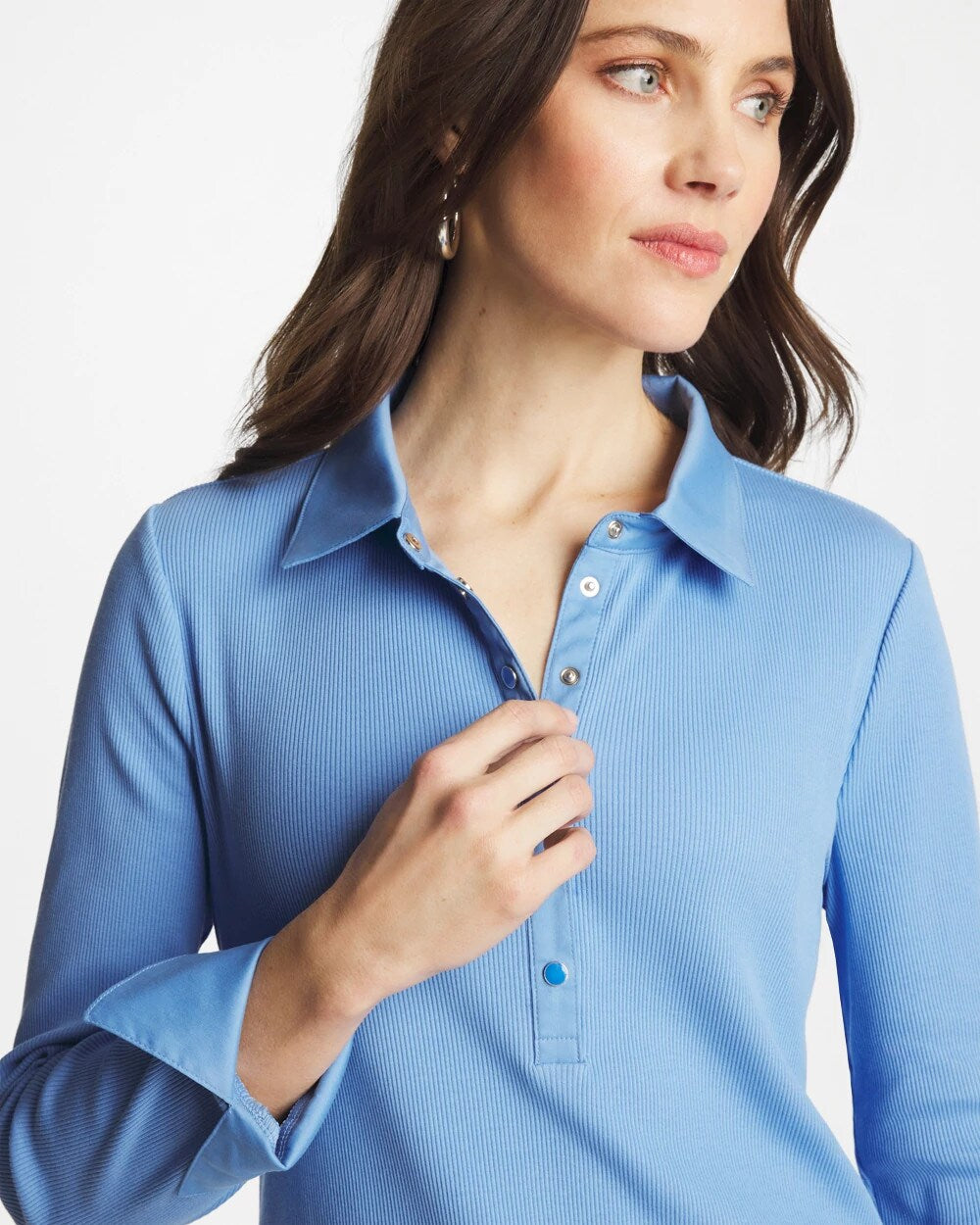 Knit Woven Mix Rib Henley