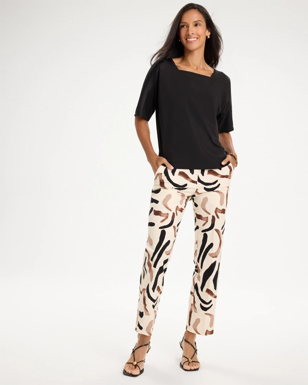 Jersey Satin Trim Elbow Tee