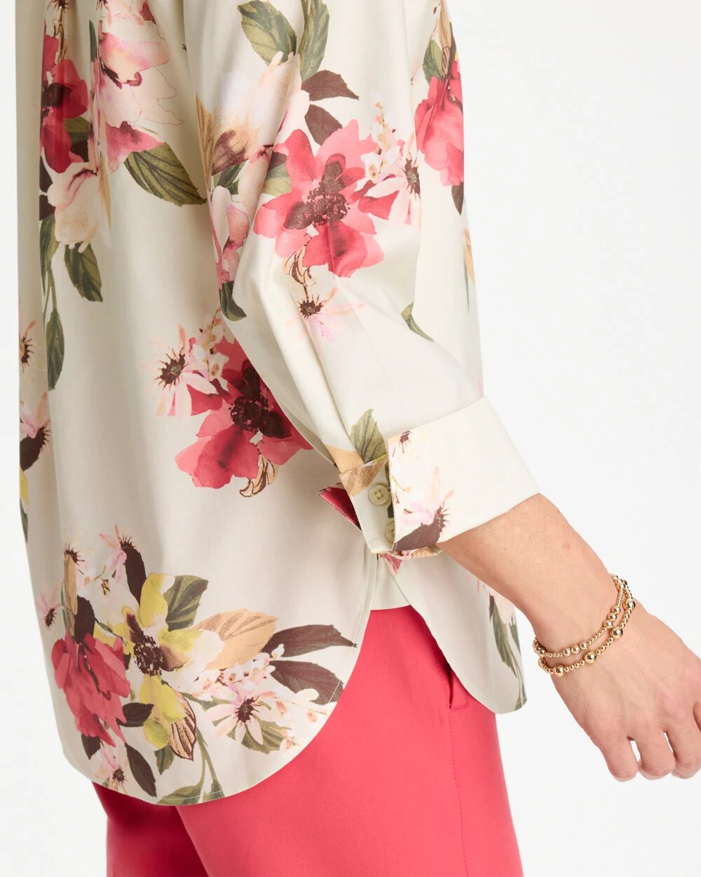 No Iron Printed Stretch Shirt