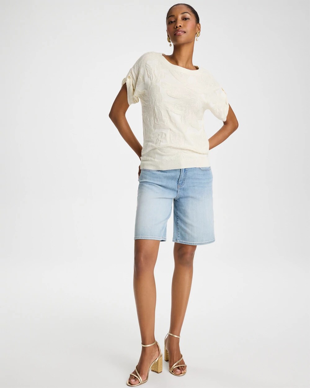 Girlfriend Slim Indigo Jean Shorts