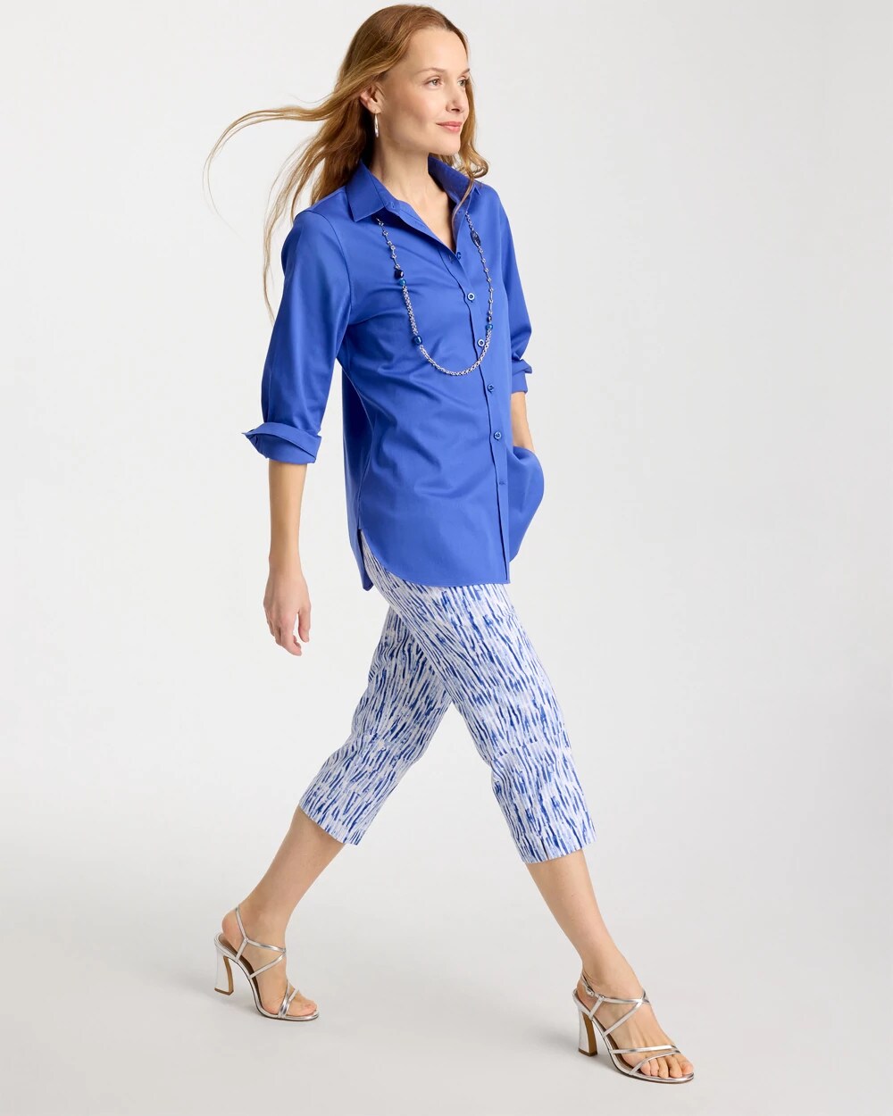 Brigitte Slim Infinite Lines Capri Pants